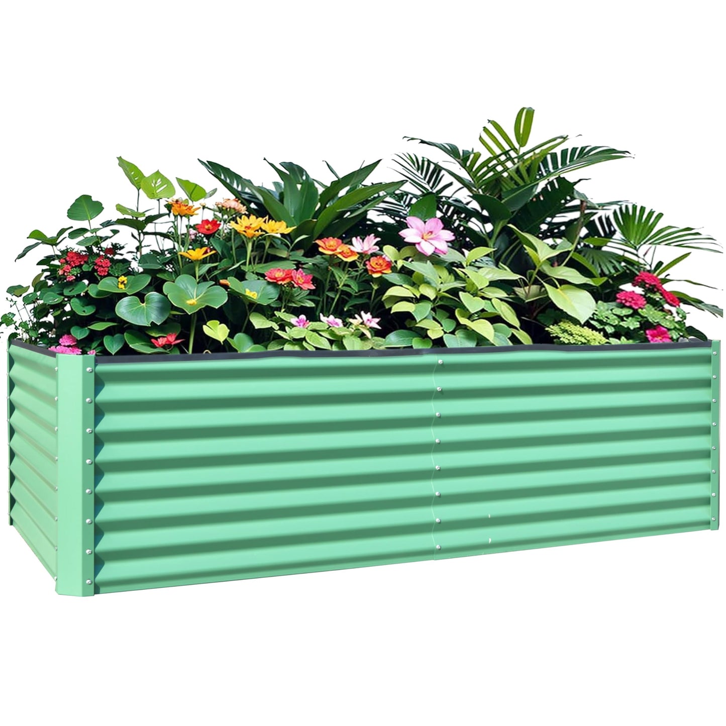ToolCat 58.77-cu ft 47.25-in W x 94.49-in L x 23.62-in H Green Galvanized Metal Raised Garden Bed