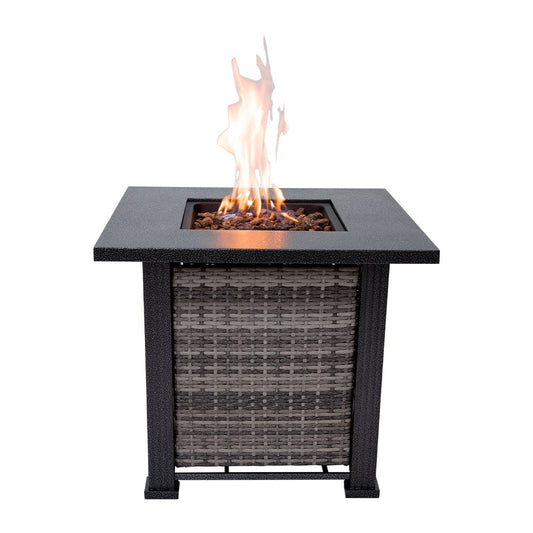 Sol Living 28-in W 50000 Maximum BTUs Steel Square Liquid propane Fire pit table