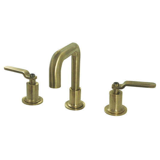 Kingston Brass Whitaker Antique brass Widespread 2-handle Low-arc Residential Handle Bathroom Sink Faucet with Drain