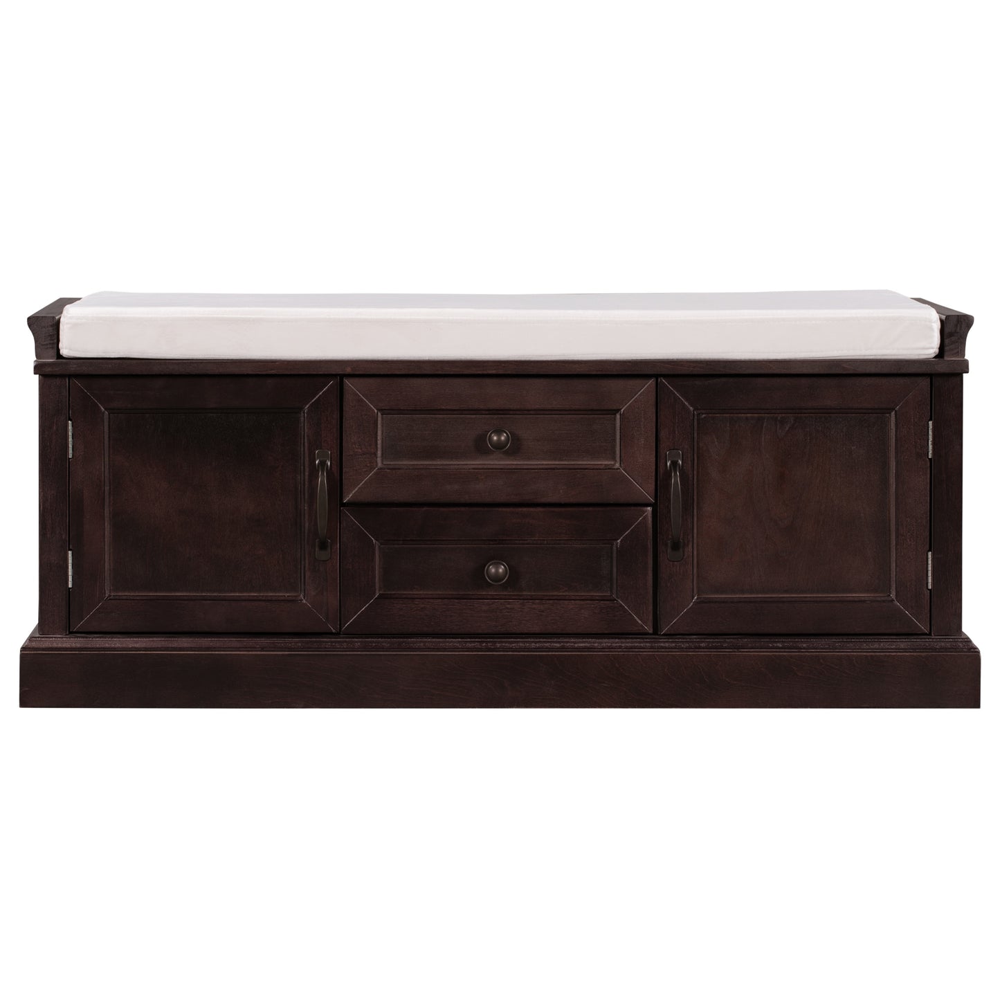 SINOFURN Rustic Espresso Accent Bench with Storage 42.5-in x 15.1-in x 17.5-in