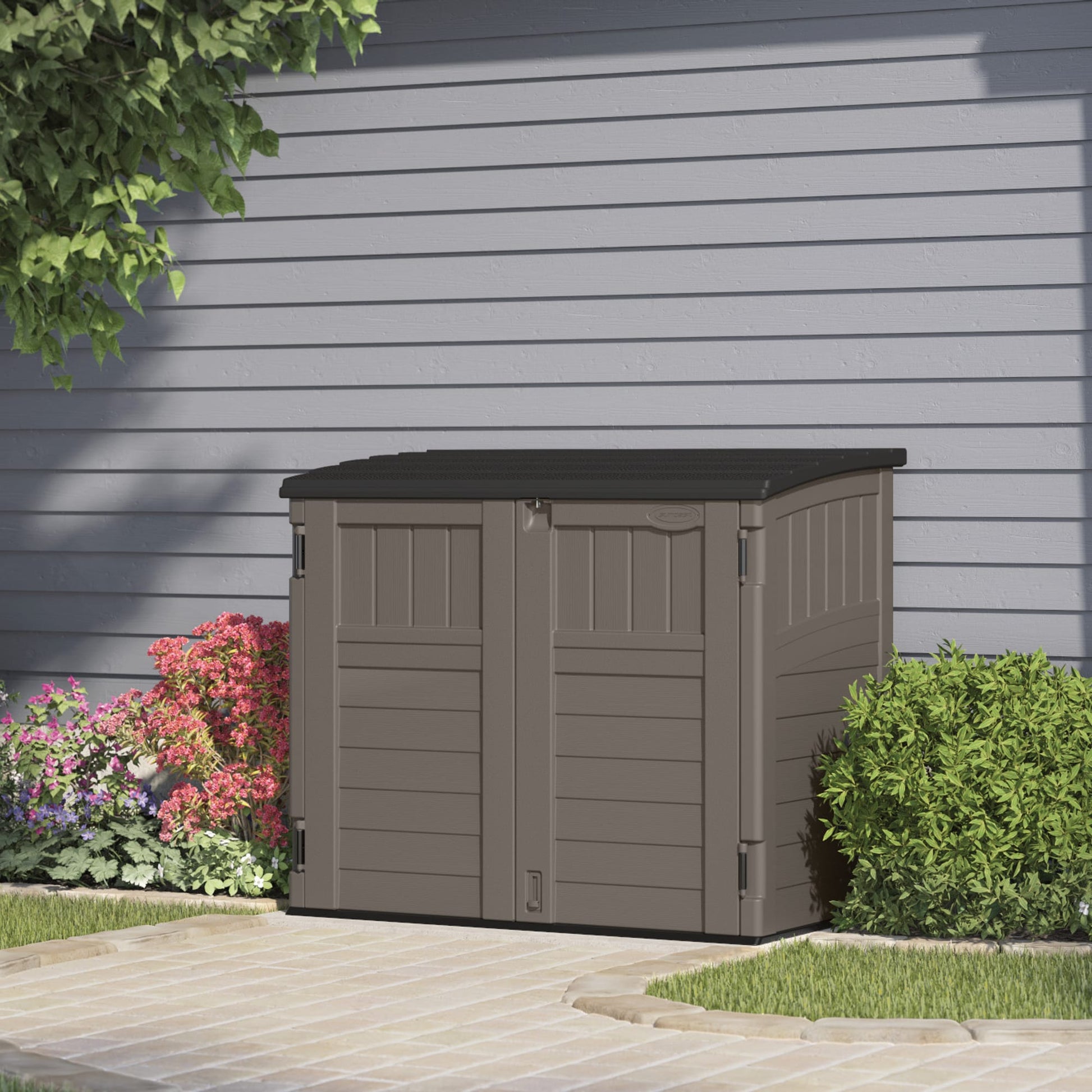 Suncast 4-ft x 2-ft Horizontal Gray Lean-to Resin Storage Shed (Floor Included)