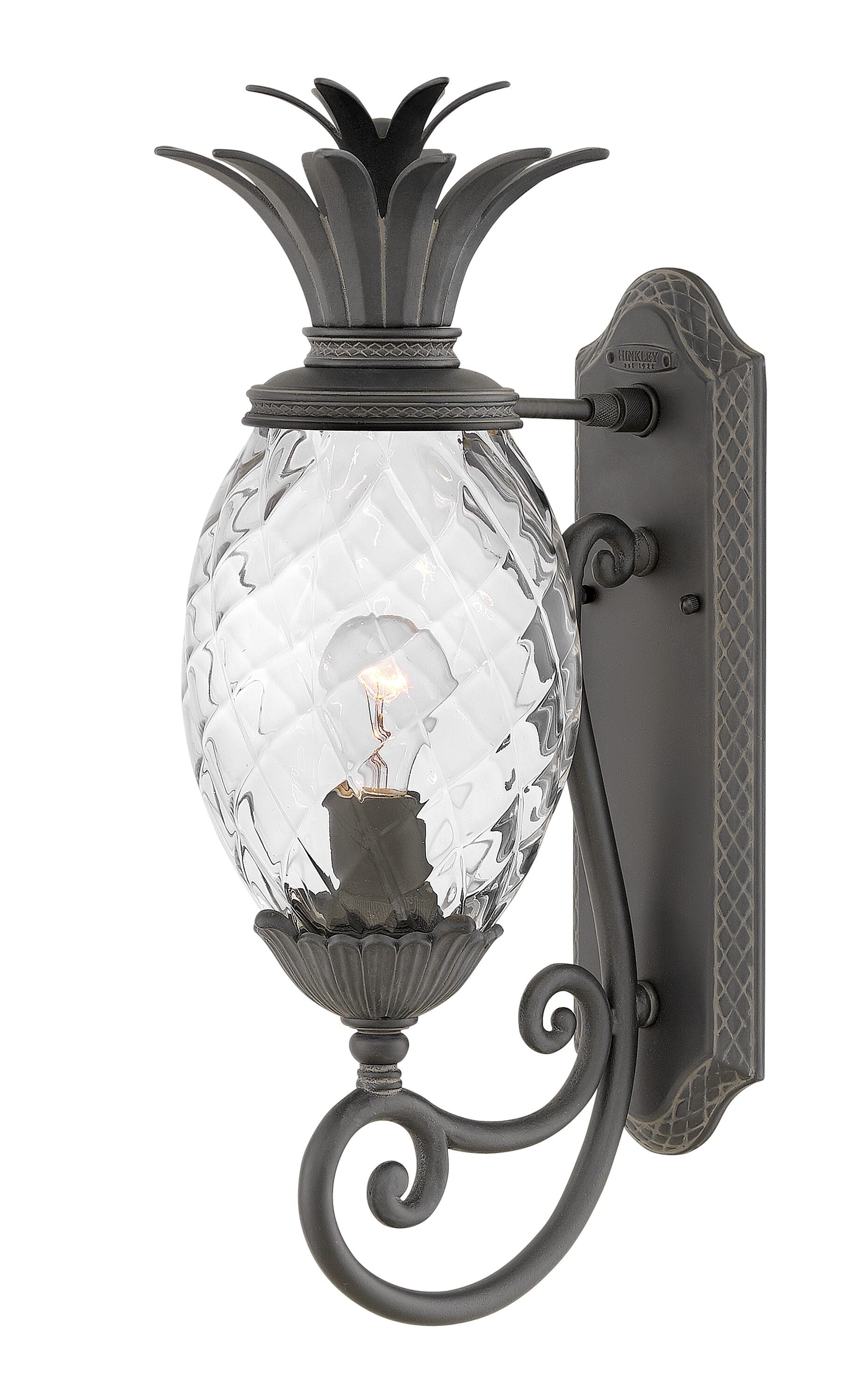 Hinkley Plantation 1 -Light 21.25-in H Satin Black Hardwired Outdoor Wall Light 6589007