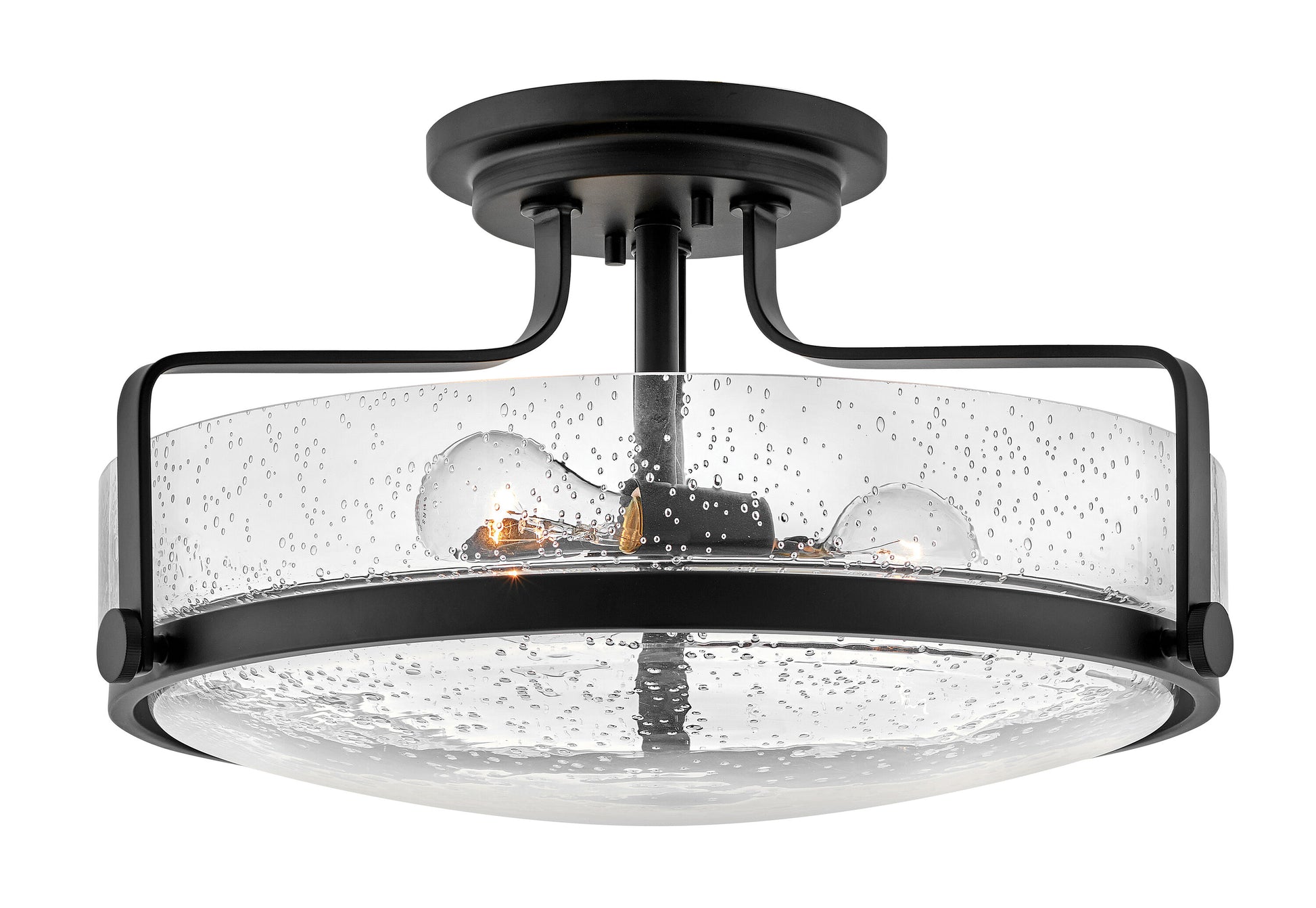 Hinkley Harper 3 -Light 18-in Satin Black Semi Flush Mount Light 6588866