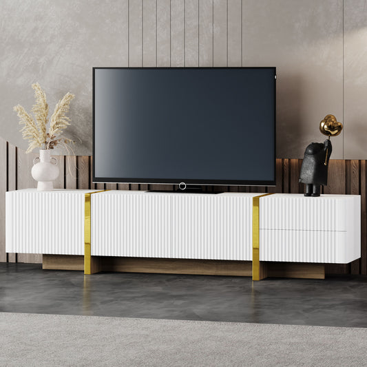Bayfeve Luxury TV Stand Modern/Contemporary White TV stand ( Accommodates TVs up to 80-in )