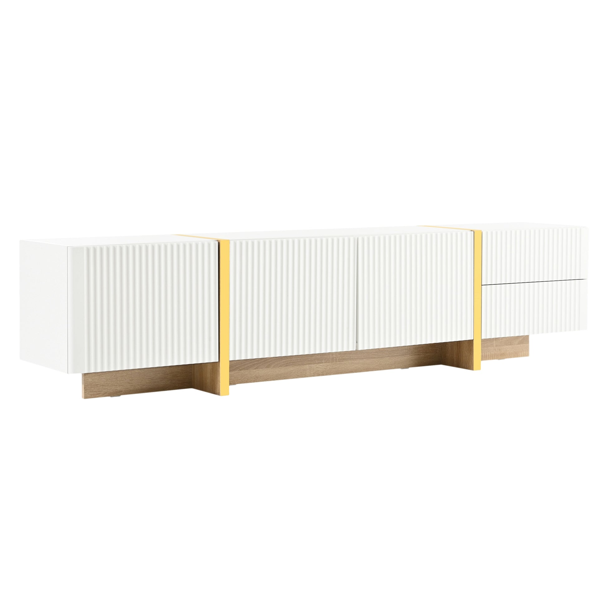 CESICIA Modern/Contemporary White TV stand Integrated TV Mount ( Accommodates TVs up to 80-in )