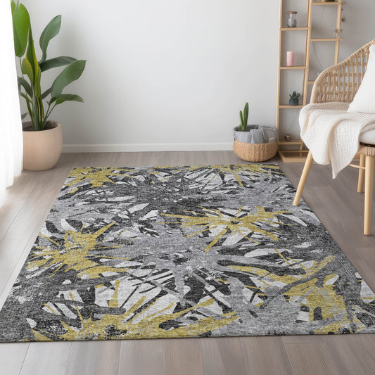 Addison Rugs Mayfield AMF77GI 8 x 10 (ft) Loomed Gilded Rectangular Indoor Abstract Machine washable Pet Friendly Area rug