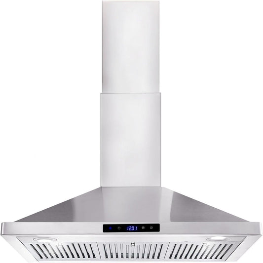 Tieasy 36 inch Convertible 700-CFM Brushed Stainless steel Wall-Mounted Range Hood