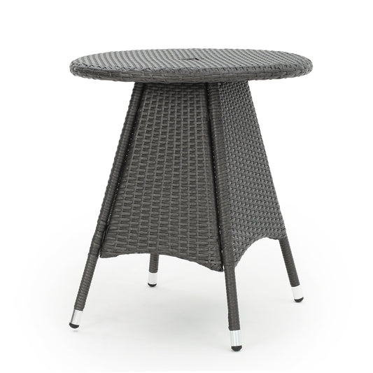 Clihome Round Rattan Outdoor Dining Table 25.75-in W x 25.75-in L with Umbrella Hole