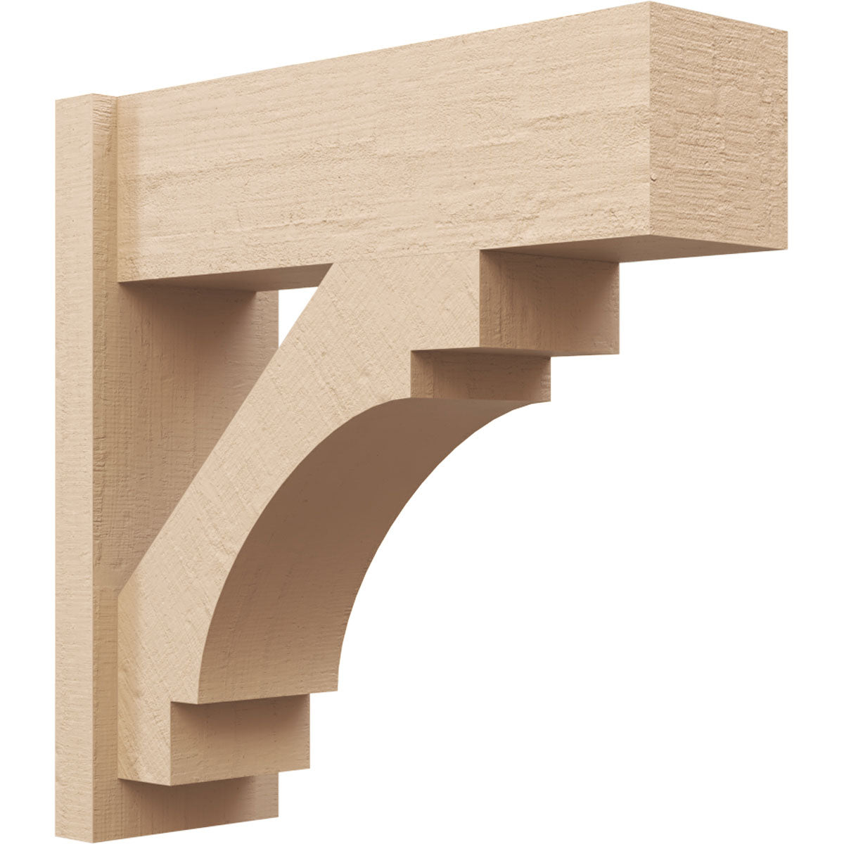 Ekena Millwork Timberthane Rough Cedar Faux Wood Merced Block Outlooker 8-in W x 24-in D x 24-in H Primed Tan