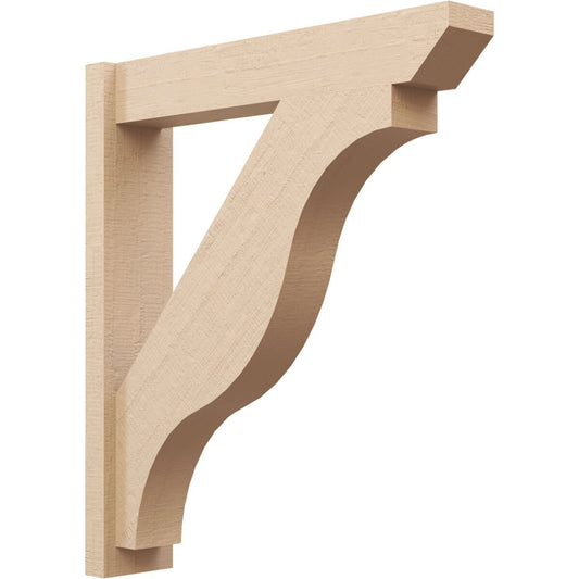 Ekena Millwork Timberthane Rough Cedar Faux Wood Funston Slat Outlooker 6-in W x 30-in D x 34-in H Primed Tan