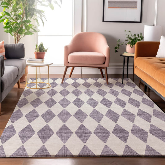 Addison Rugs Mayfield AMF578PP 8 x 10 (ft) Loomed Purple Rectangular Indoor Geometric Machine washable Pet Friendly Area rug