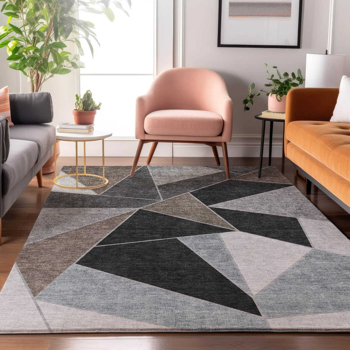 Addison Rugs Mayfield AMF636CH 8 x 10 (ft) Loomed Chocolate Rectangular Indoor Geometric Machine washable Pet Friendly Area rug
