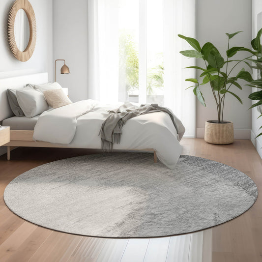 Addison Rugs Mayfield AMF650GY 8 x 8 (ft) Loomed Gray Round Indoor Geometric Machine washable Pet Friendly Area rug