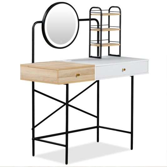 Siavonce 40.55-in White Makeup Vanity