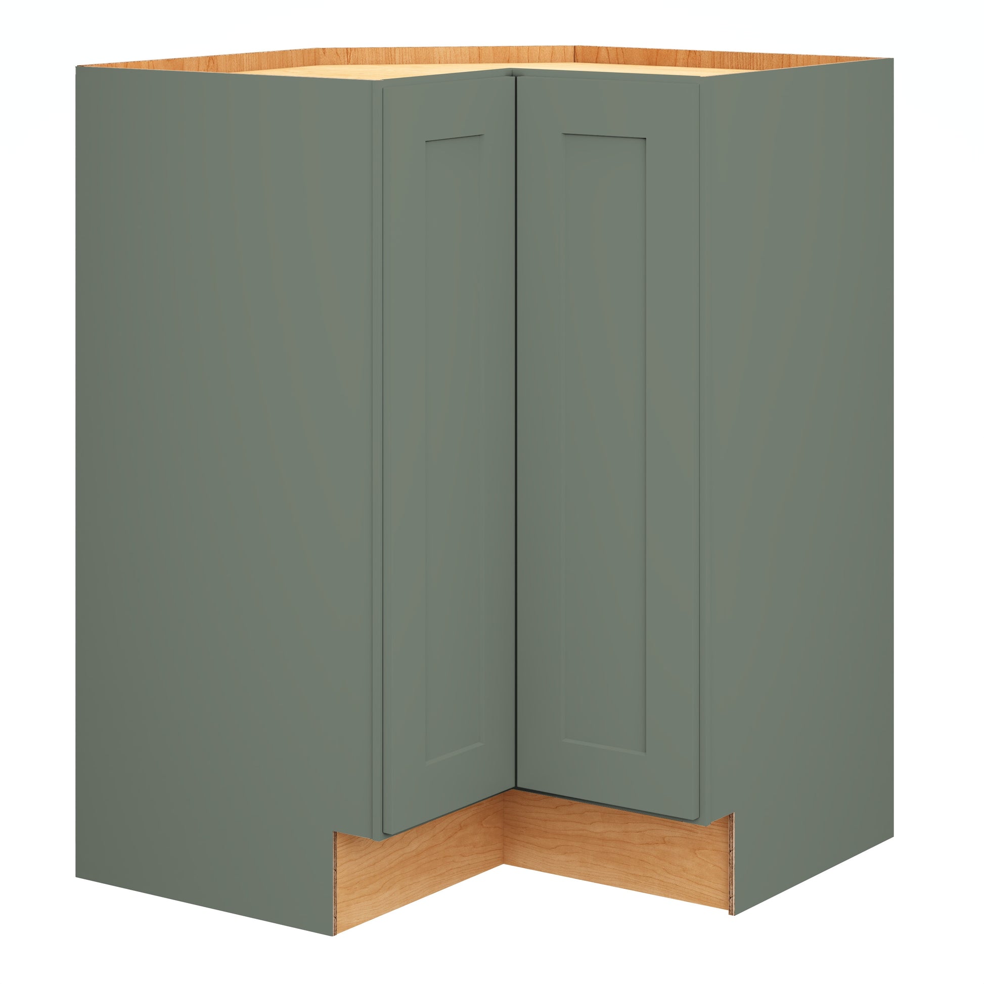 Diamond Express Jamestown 36-in W x 34.5-in H x 24-in D Retreat Green L-shaped Corner base Fully assembled Plywood Cabinet Recessed Panel