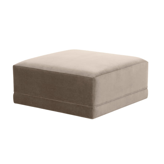 TOV Furniture Willow Modern Taupe Velvet Ottoman