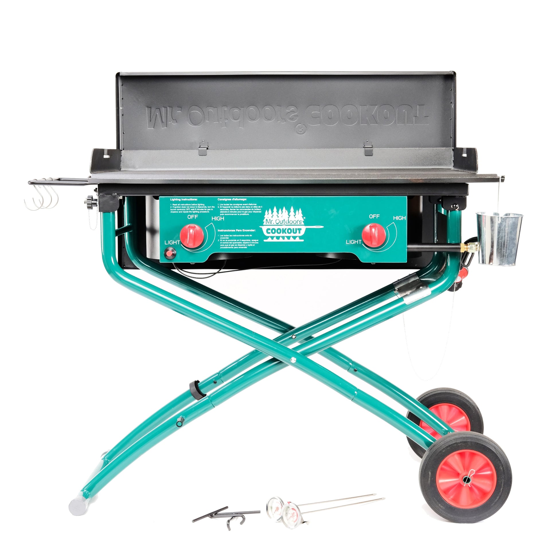 Mr. Outdoors Cookout 640-Sq. in Green Portable Liquid propane Grill