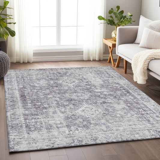 Addison Rugs Chantille ACN1229PM 8 x 10 (ft) Plum Rectangular Indoor/Outdoor Geometric Machine washable Pet Friendly Area rug