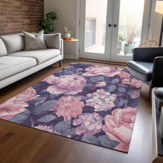 Addison Rugs Chantille ACN1564PI 8 x 10 (ft) Pink Rectangular Indoor/Outdoor Geometric Machine washable Pet Friendly Area rug
