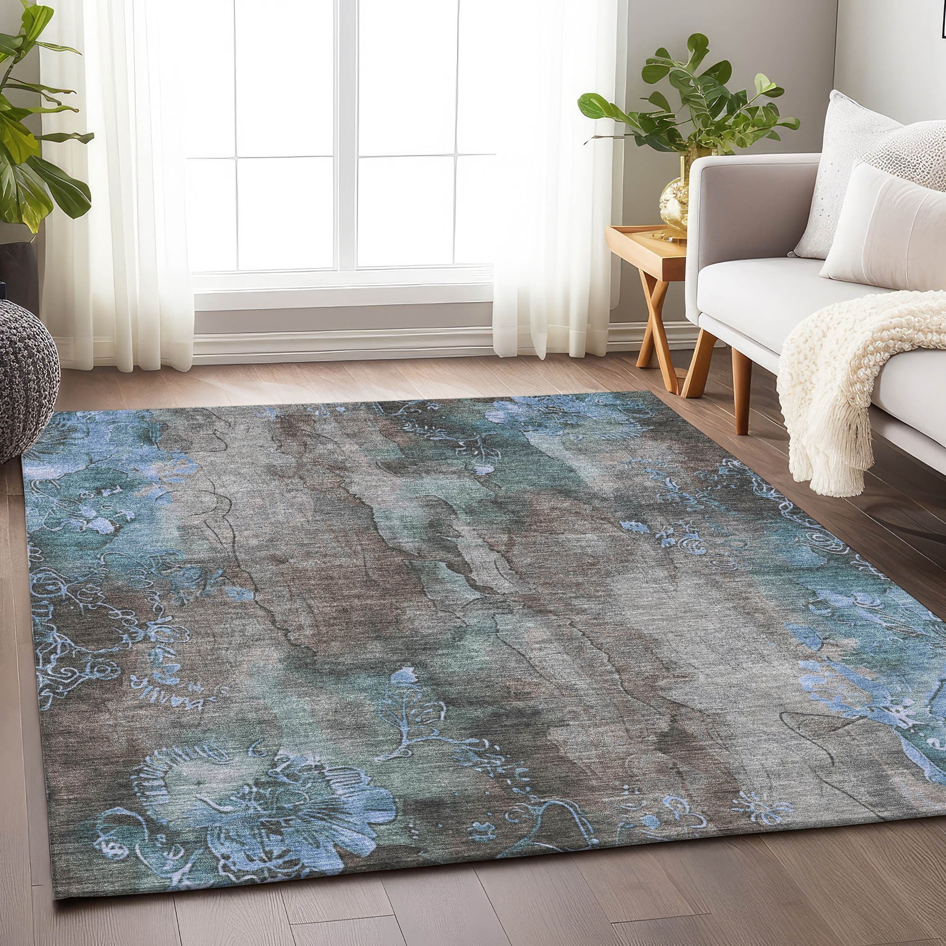 Addison Rugs Chantille ACN1869TP 8 x 10 (ft) Loomed Taupe Rectangular Indoor/Outdoor Geometric Machine washable Pet Friendly Area rug