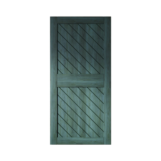 HOMACER 32-in x 84-in Royal Pine Prefinished Non-standard Pine Wood Solid core Single Barn Door (Hardware Not Included)