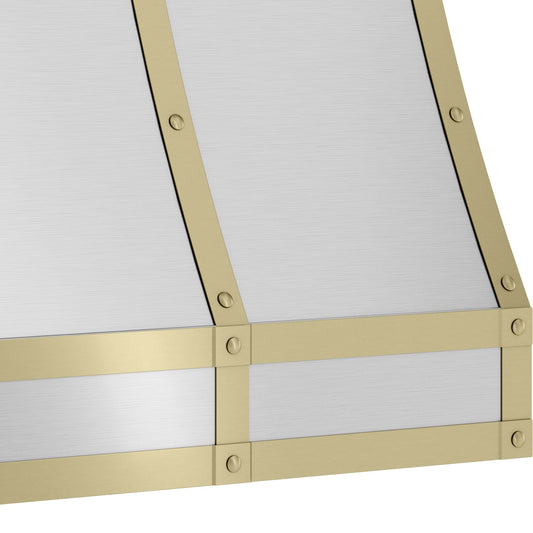 Zephyr Wall-Mounted range hood Trim 11 -Pack Satin Gold