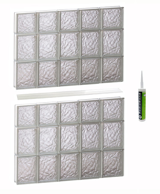 REDI2SET Ice Glass 28-3/4-in x 42-1/2-in Frameless Replacement Glass Block Window