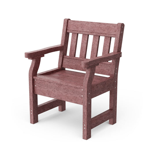 Wildridge Heritage Garden Cherrywood HDPE Frame Stationary Conversation Chair with Slat Seat