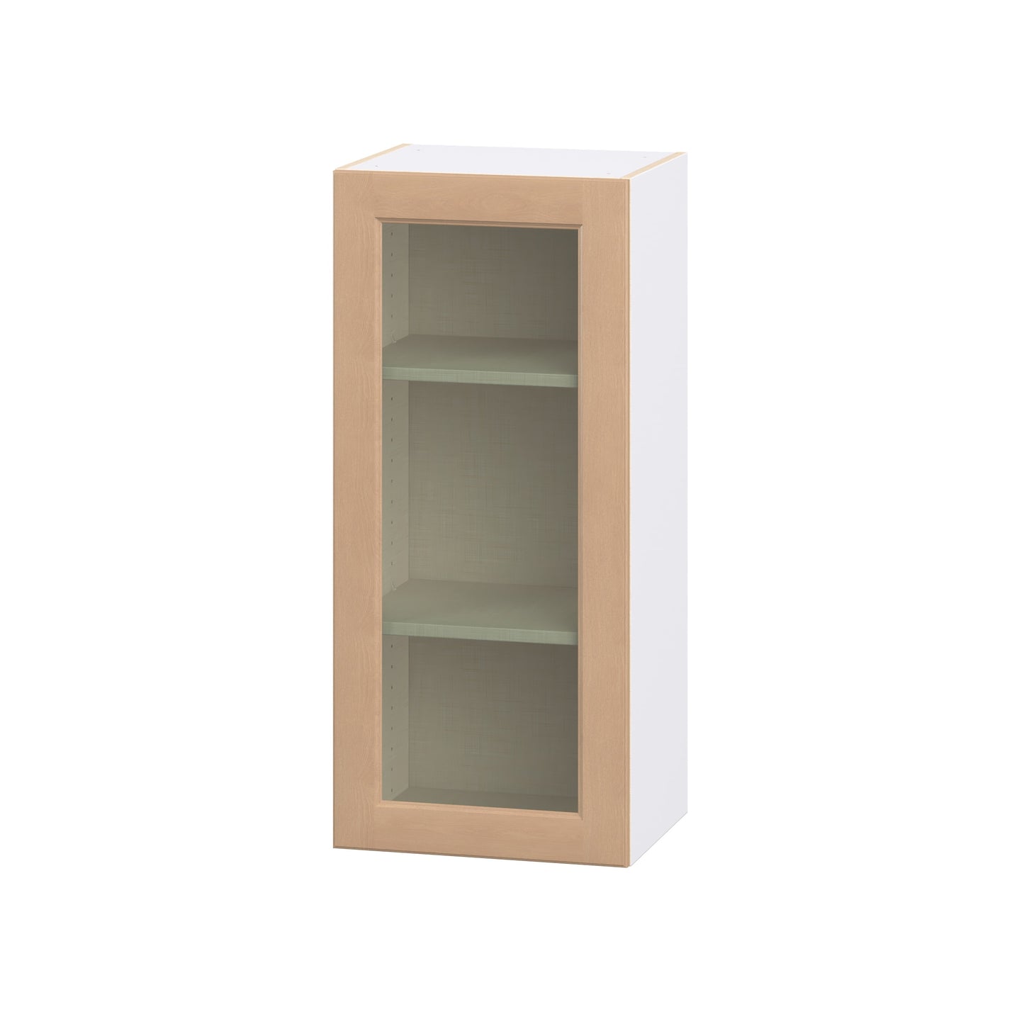 Hugo&Borg Raleigh 18-in W x 40-in H x 14.75-in D Sugar Cookie Wall Fully assembled Cabinet (Flat Panel Glass)