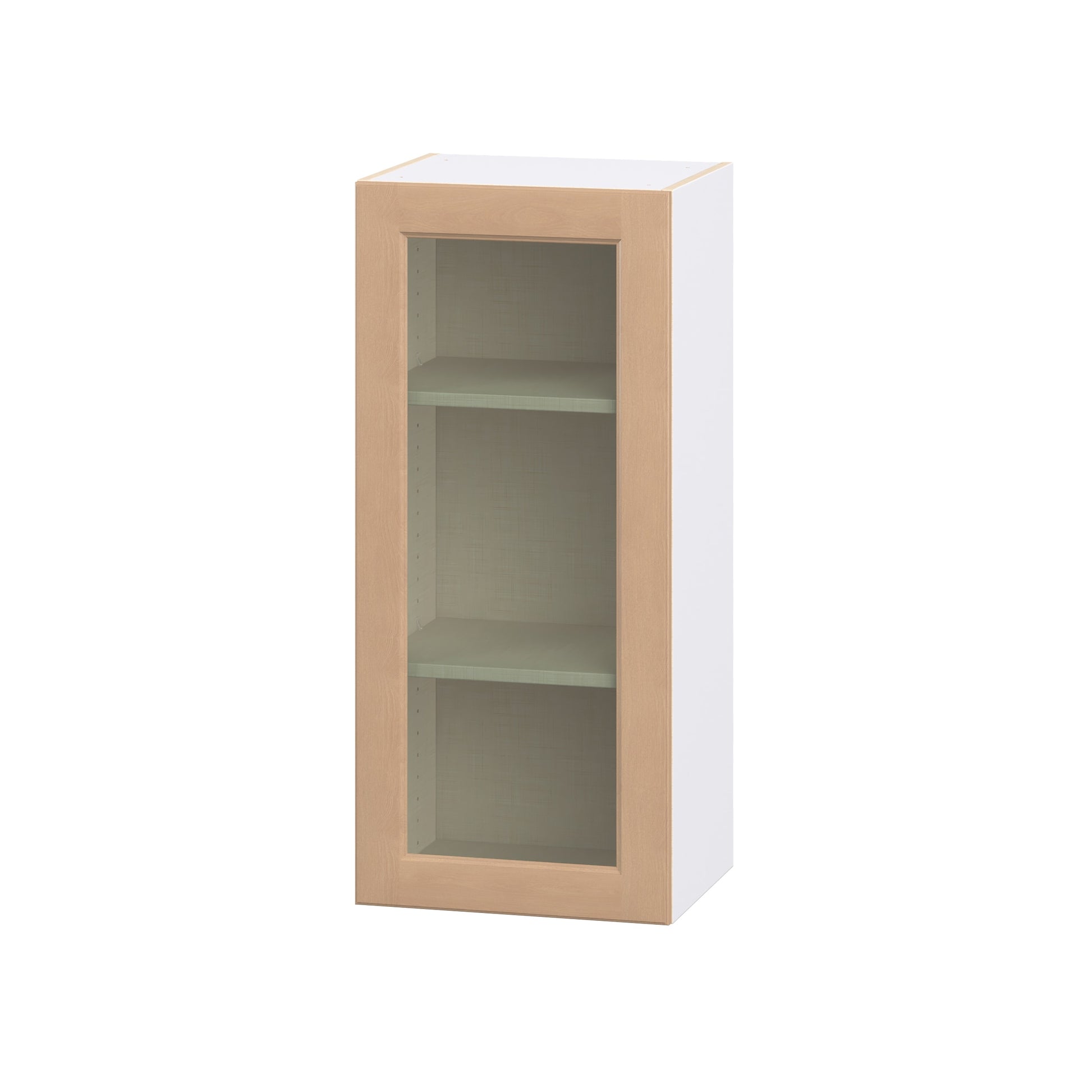 Hugo&Borg Raleigh 18-in W x 40-in H x 14.75-in D Sugar Cookie Wall Fully assembled Cabinet (Flat Panel Glass)