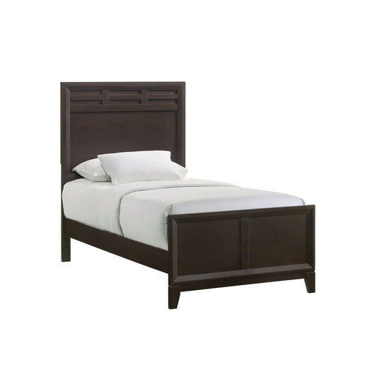 Picket House Furnishings Twin Merlot Panel Bed with Headboard
