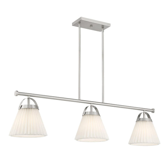 Trade Winds Lighting Linear Chandelier in Brushed Nickel