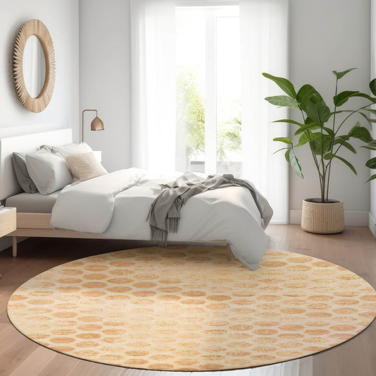 Addison Rugs Chantille ACN1642PH 8 x 8 (ft) Loomed Peach Round Indoor/Outdoor Machine washable Pet Friendly Area rug