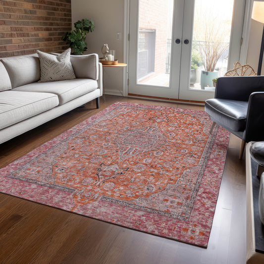 Addison Rugs Chantille ACN1651OR 9 x 12 (ft) Loomed Orange Rectangular Indoor/Outdoor Machine washable Pet Friendly Area rug
