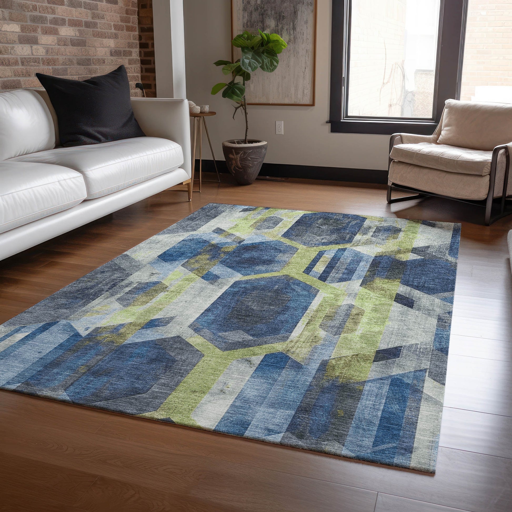 Addison Rugs Chantille ACN1722NA 9 x 12 (ft) Loomed Navy Rectangular Indoor/Outdoor Machine washable Pet Friendly Area rug