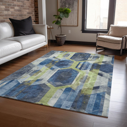 Addison Rugs Chantille ACN1722NA 9 x 12 (ft) Loomed Navy Rectangular Indoor/Outdoor Machine washable Pet Friendly Area rug