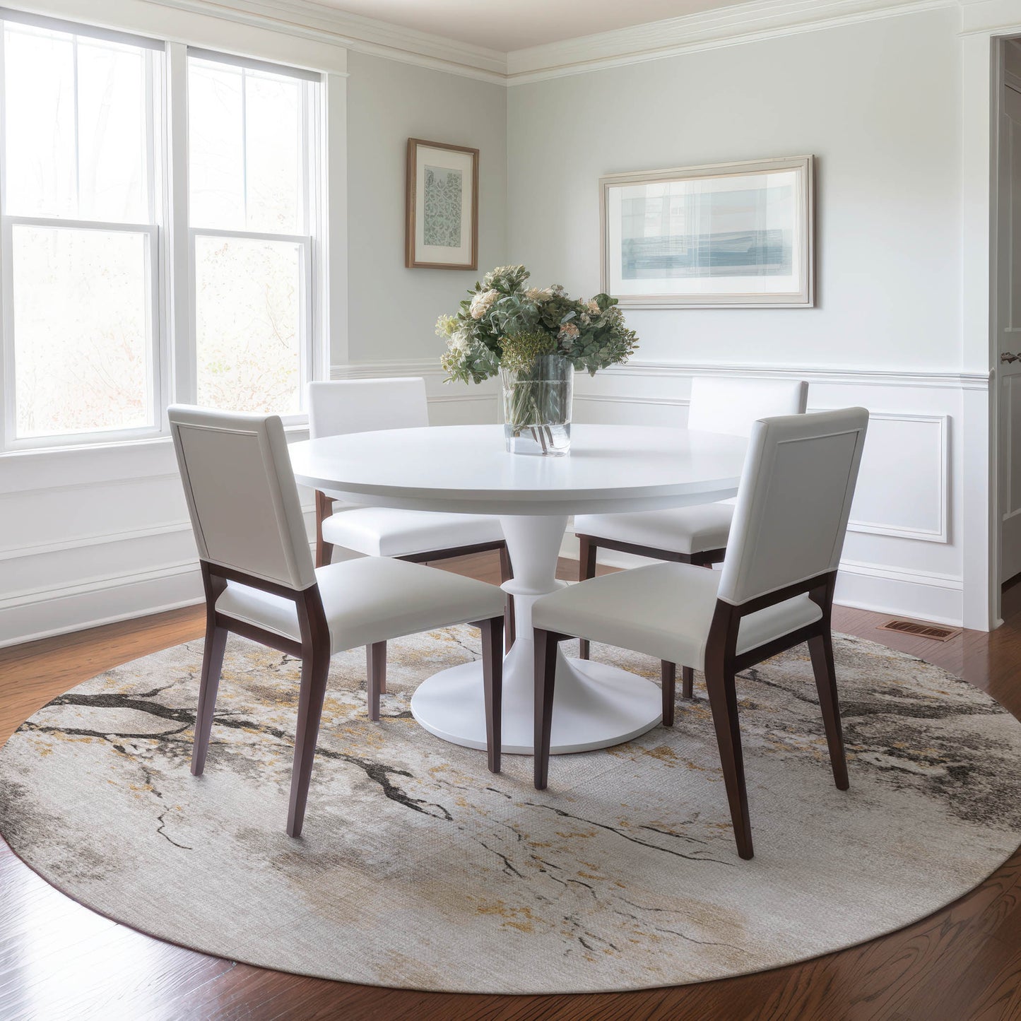 Addison Rugs Chantille ACN1804PU 8 x 8 (ft) Loomed Putty Round Indoor/Outdoor Machine washable Pet Friendly Area rug