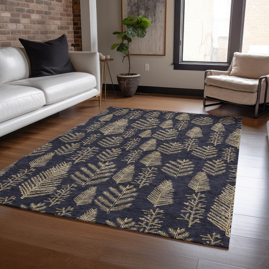 Addison Rugs Chantille ACN1813BK 8 x 10 (ft) Loomed Black Rectangular Indoor/Outdoor Machine washable Pet Friendly Area rug