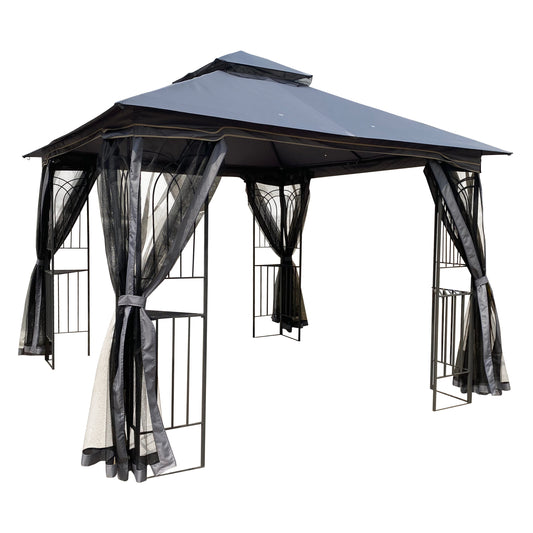 ToolCat 10-ft x 10-ft Grey Gazebo with Soft Top Roof