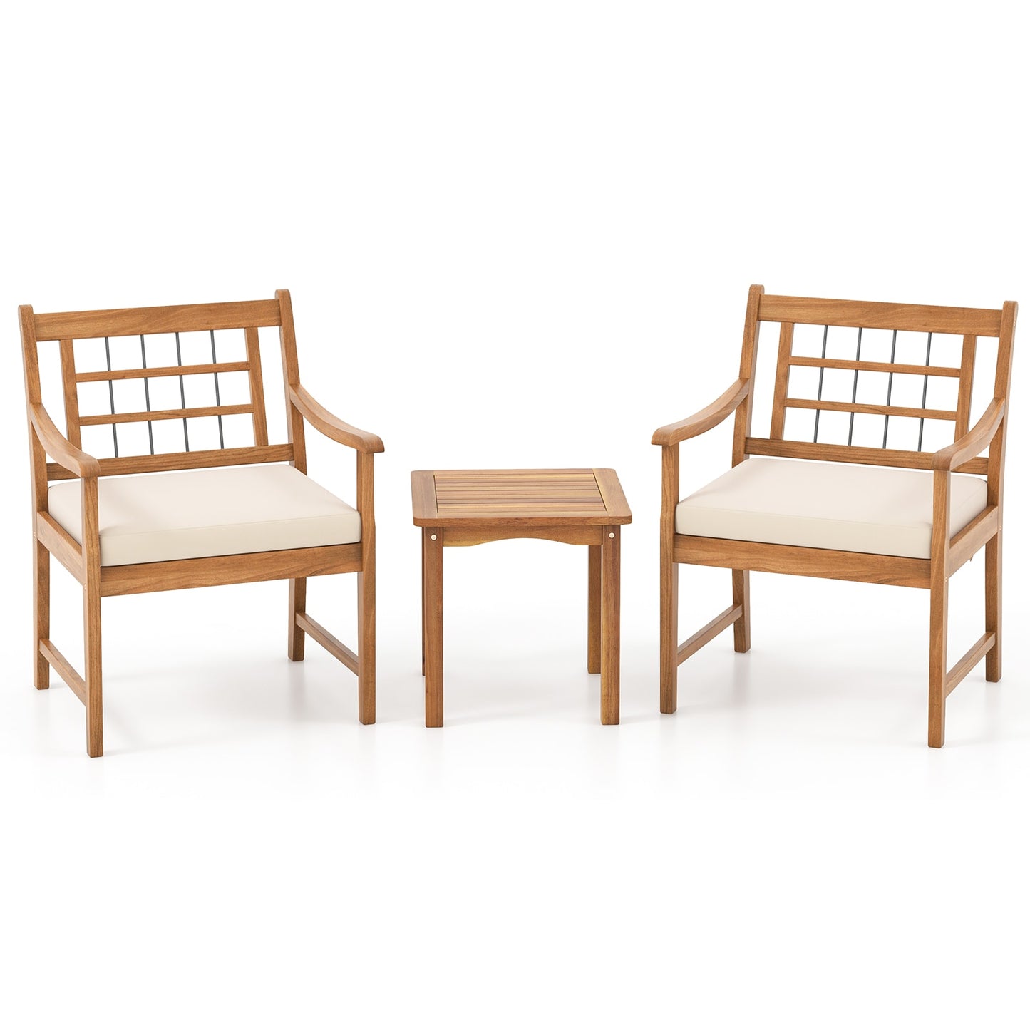 Ayelon 2 -Piece Patio Conversation Set with Off-white Cushions
