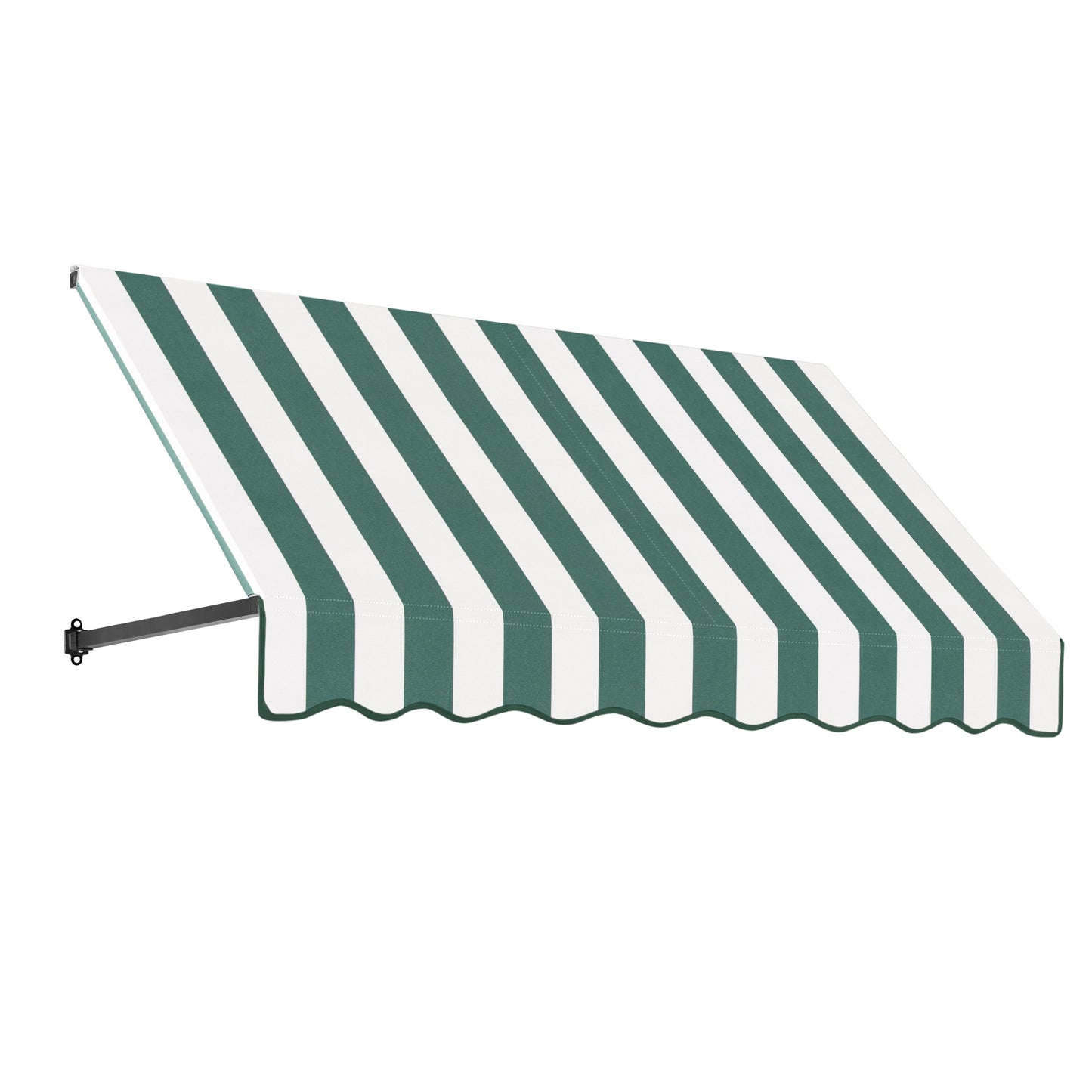 Awntech Dallas Retro 88.5-in Wide x 36-in Projection x 18-in Height Fabric Forest/White Stripe Striped Fixed Window/Door Awning