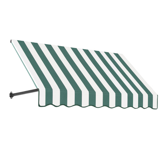 Awntech Dallas Retro 88.5-in Wide x 36-in Projection x 18-in Height Fabric Forest/White Stripe Striped Fixed Window/Door Awning