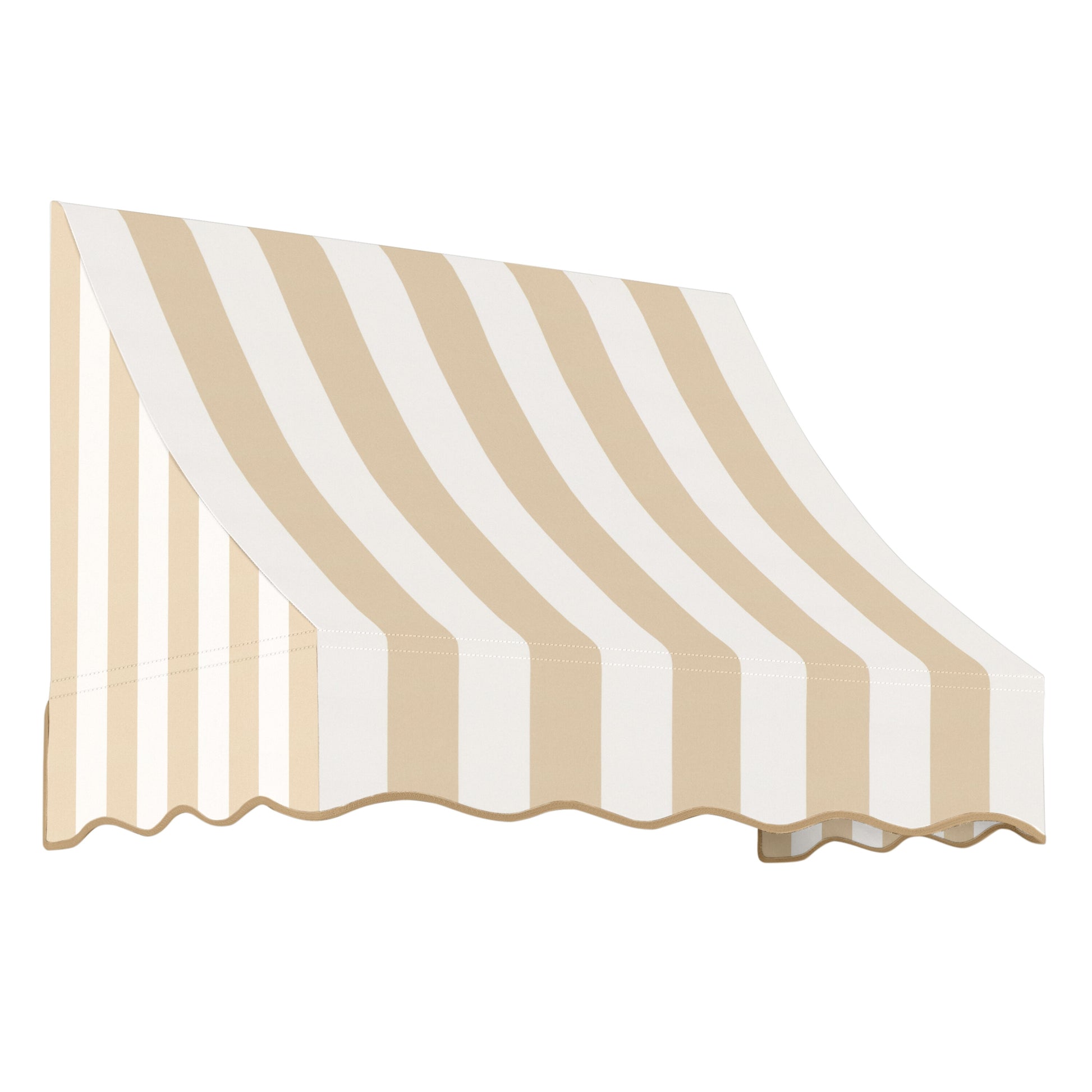 Awntech Nantucket 40.5-in Wide x 24-in Projection x 31-in Height Fabric Linen/White Stripe Striped Fixed Window/Door Awning