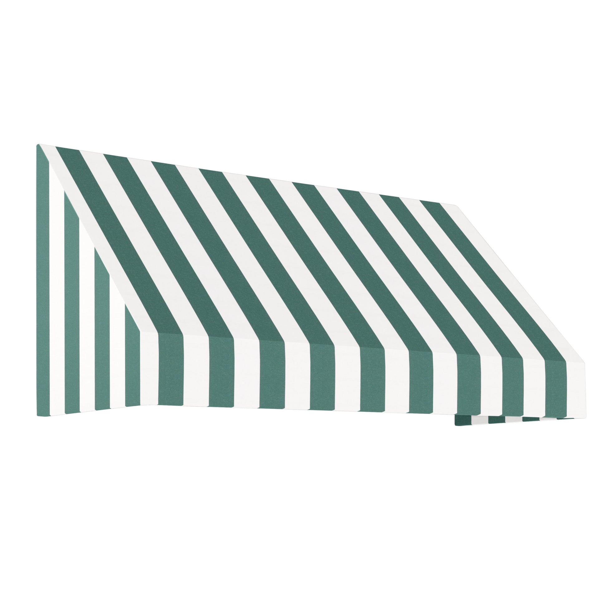 Awntech New Yorker 64.5-in Wide x 30-in Projection x 16-in Height Fabric Forest/White Stripe Striped Fixed Window/Door Awning