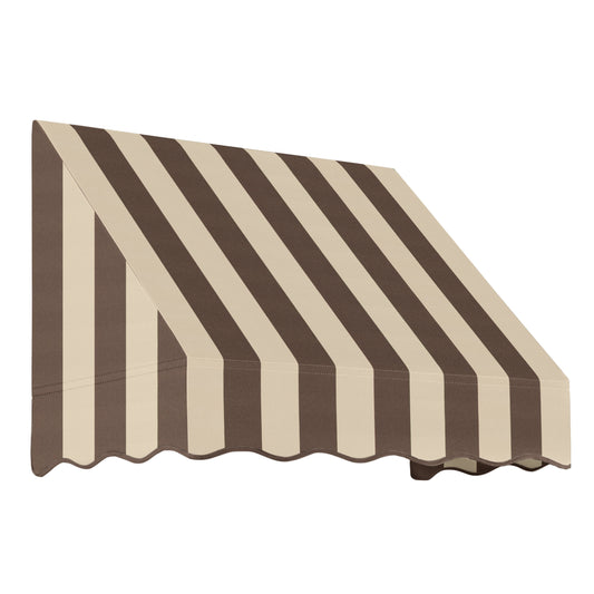 Awntech San Francisco 52.5-in Wide x 30-in Projection x 16-in Height Fabric Brown/Tan Stripe Striped Fixed Window/Door Awning