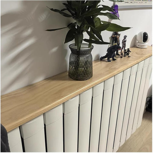 Radiator cover with ventilation slats， Wooden Radiator Top Shelf Studio Small Cover Floating To Go Over with brackets(80x20x2.2cm)