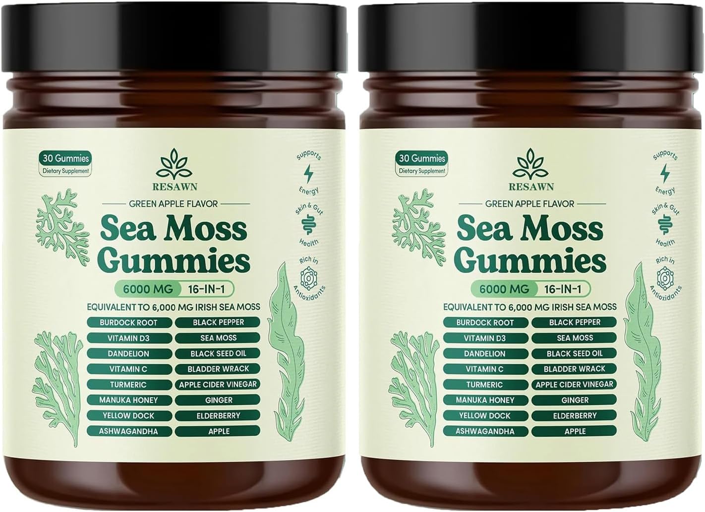 Sea Moss 16-in-1 Gummies - 6,000 mg Supplement | Boost Immunity, Gut Health & Metabolism (2.)
