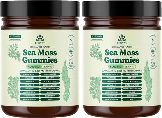 Sea Moss 16-in-1 Gummies - 6,000 mg Supplement | Boost Immunity, Gut Health & Metabolism (2.)