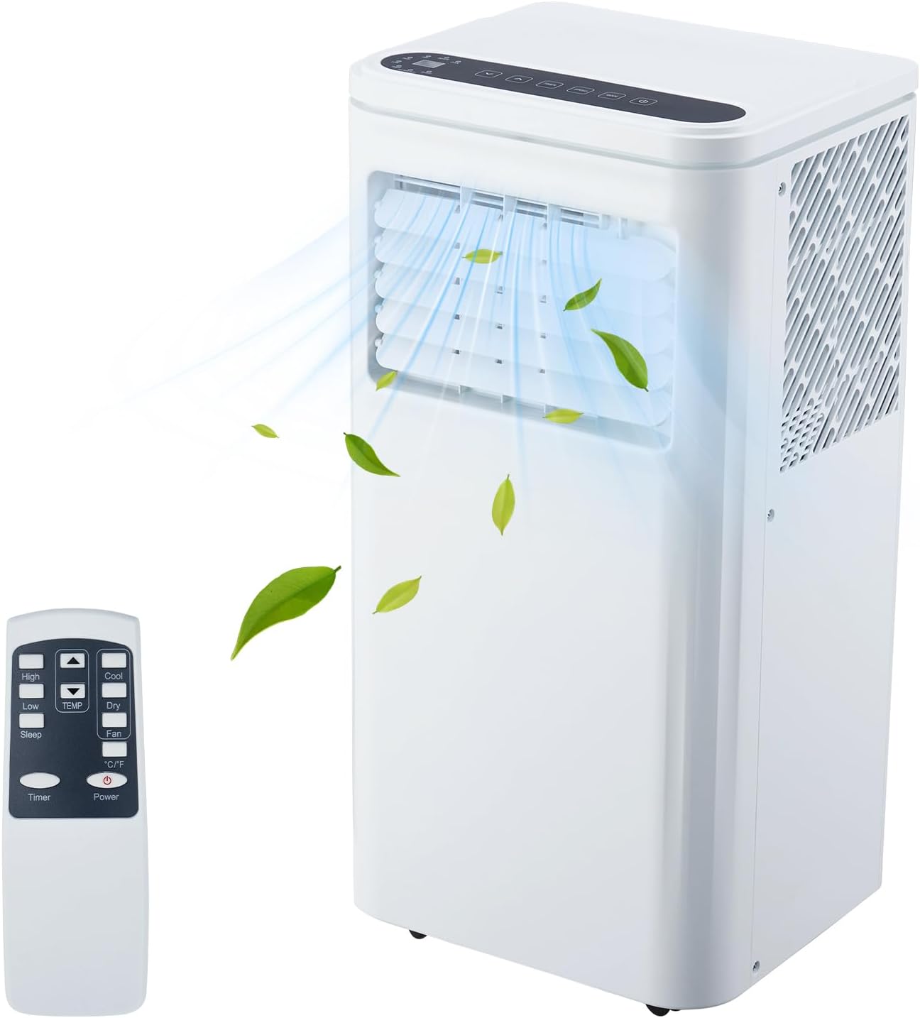 WhizMax Portable Air Conditioner - 10000 BTU Cooling - 3 Fan Speeds - Washable Filter - 450 Sq Ft