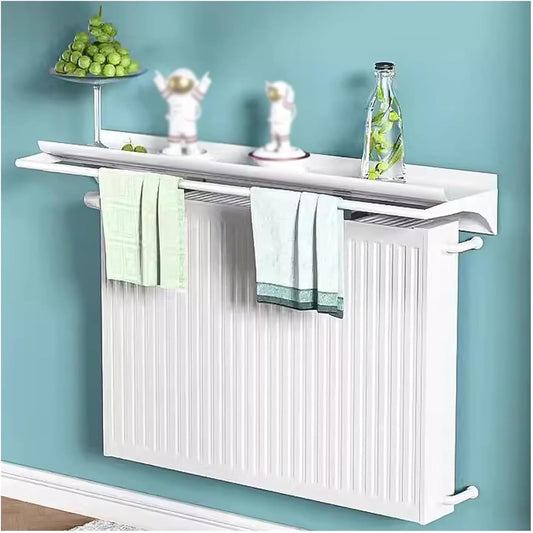 Radiator cover for old radiator，Radiator cabinet， Radiator Cover Shelf Home Office Bars Hotel Above Heater with Towel Bar Indoor Plant Over(L 100cm(39.4in))